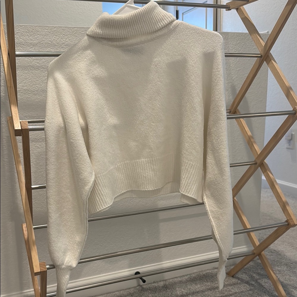 Urban Outfitters White Chunky Knit Turtleneck Sweater